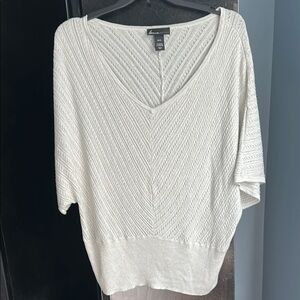 Lane Bryant Light Silver Dolman Sleeve Boxy Sweater